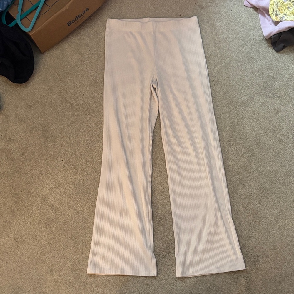 Garage Cream Ribbed Pants